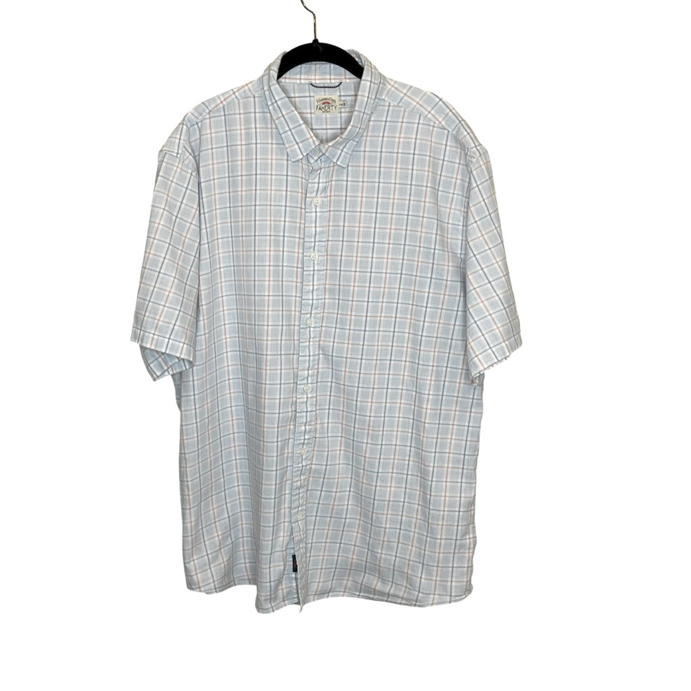 FAHERTY Light Blue Plaid Button Down Shirt‎